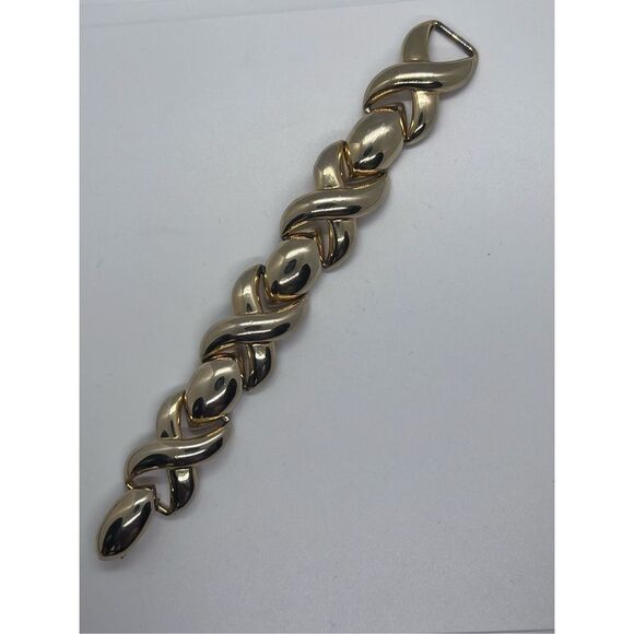 X’s & O’s Gold Tone Metal Link Bracelet Vintage Jewelry Piece - Picture 8 of 9